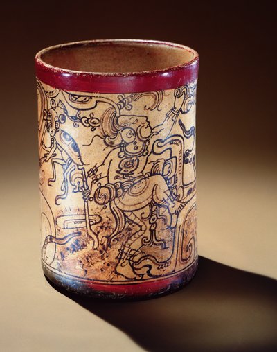Navio com cena mitológica, Guatemala (cerâmica) de Mayan
